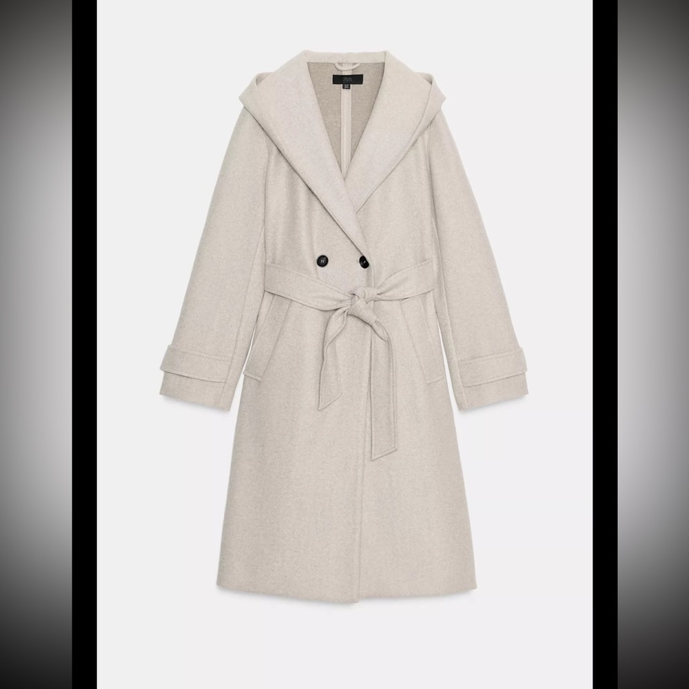 Zara Beige Belted Coat